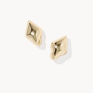 Kendra Scott Adeline Gold Metal Stud Earrings in a puffy, geometric design